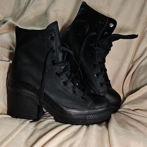 Converse Black Lace-Up Platform Boots